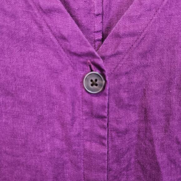J.Jill 4X Love Linen Button Front Maxi Dress Purple Lagenlook Cottagecore V-Neck - Picture 10 of 16